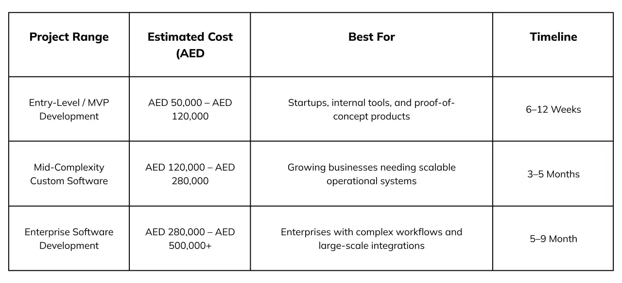 How Much Does Custom Software Development Cost in the UAE?